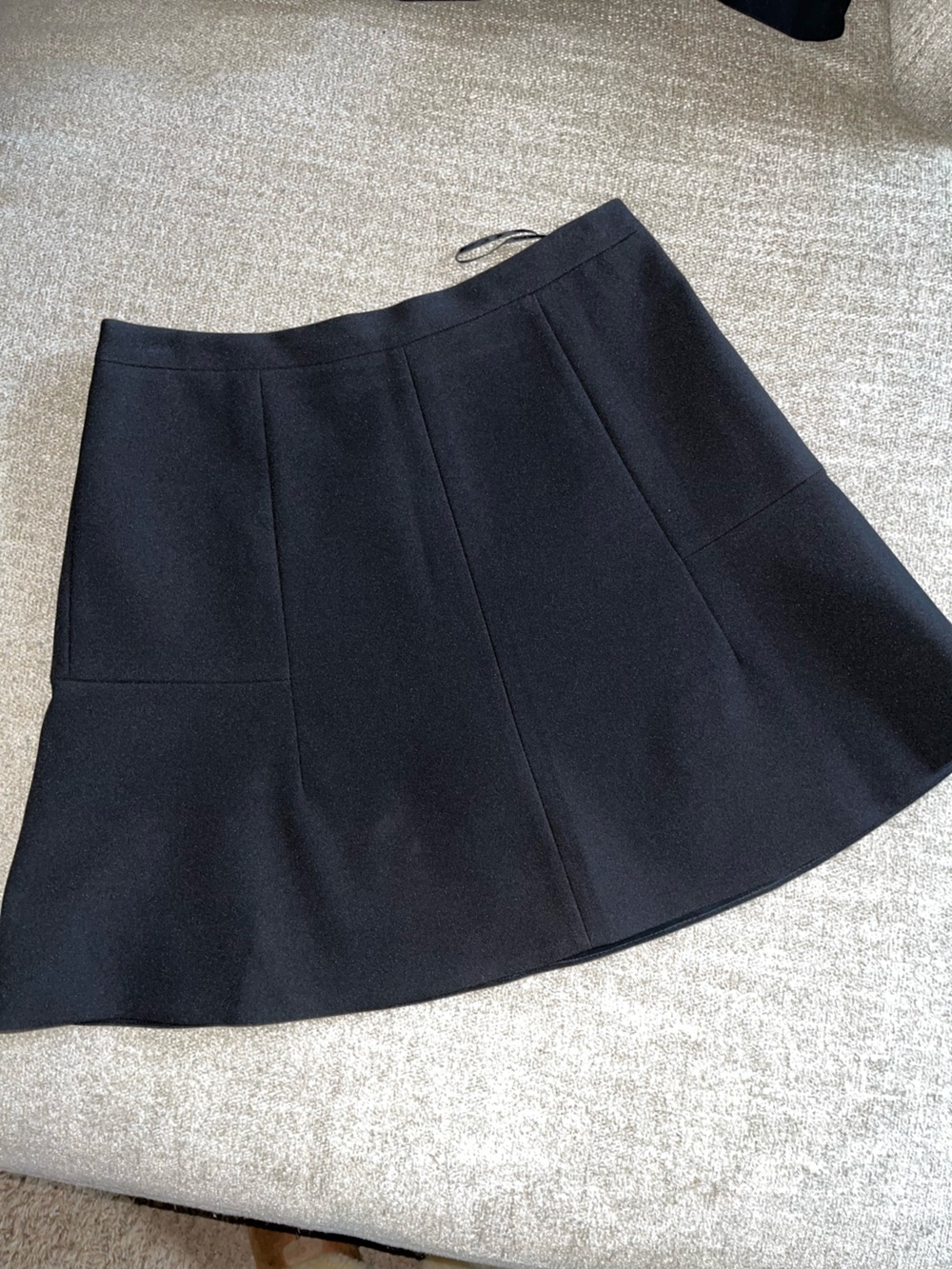 J. Crew Black A-Line Mini Skirt with Panel Detailing